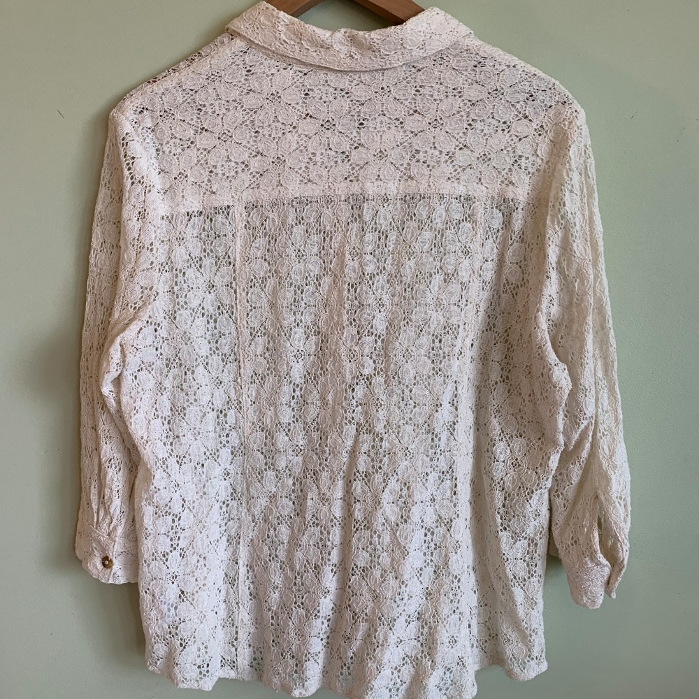 Coldwater Creek Lace Blouse Size 1X (18) - Picture 4 of 7